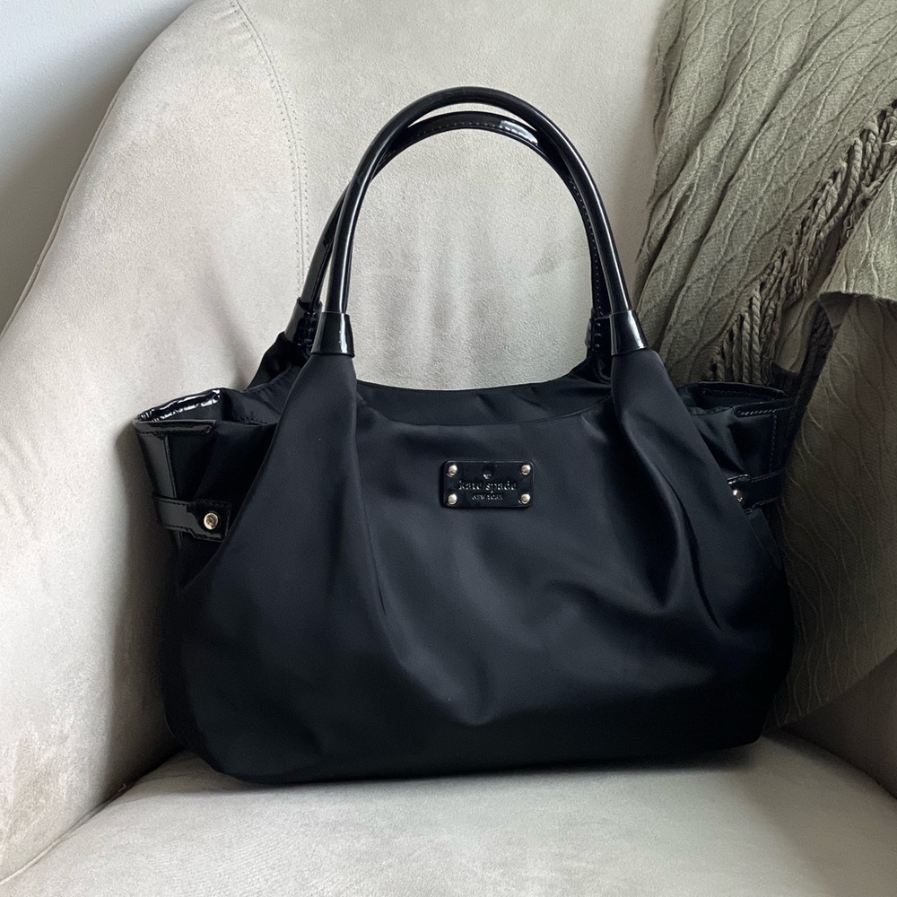 Kate Spade Stevie Basic Nylon Weekender Bag in Black with Dust Bag EUC
